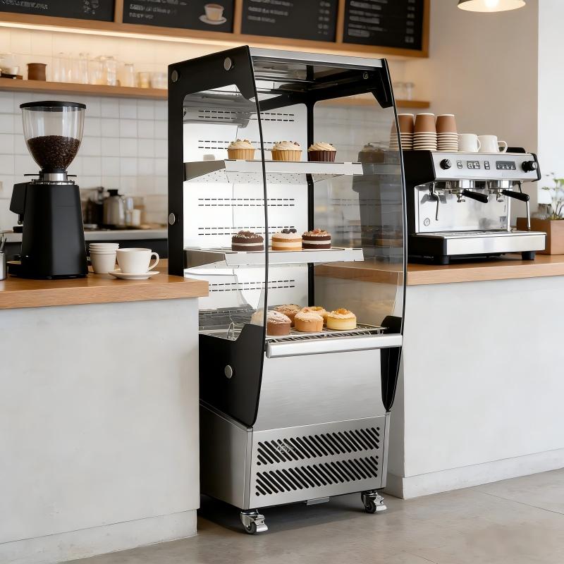 Refrigerated Display Case - ثلاجة عرض الكيك التجارية الدوارة 494x677x1455