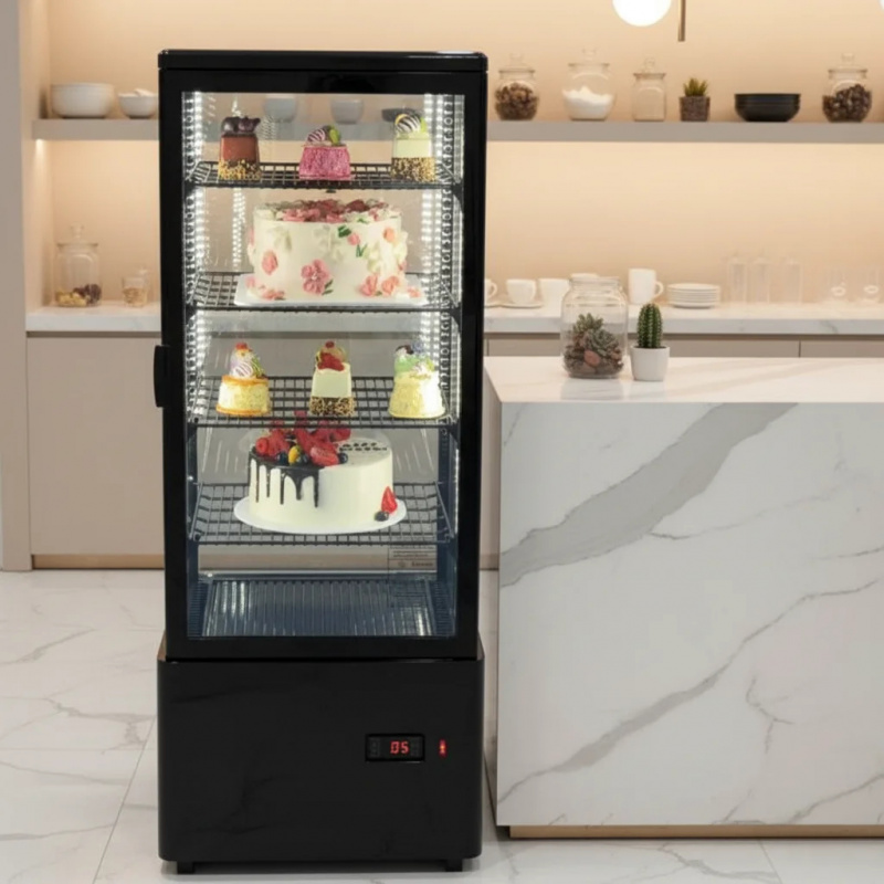 زجاج عمودي مخصص 360 درجة °   خ - مراجعة Refrigerated Display Case وسعره