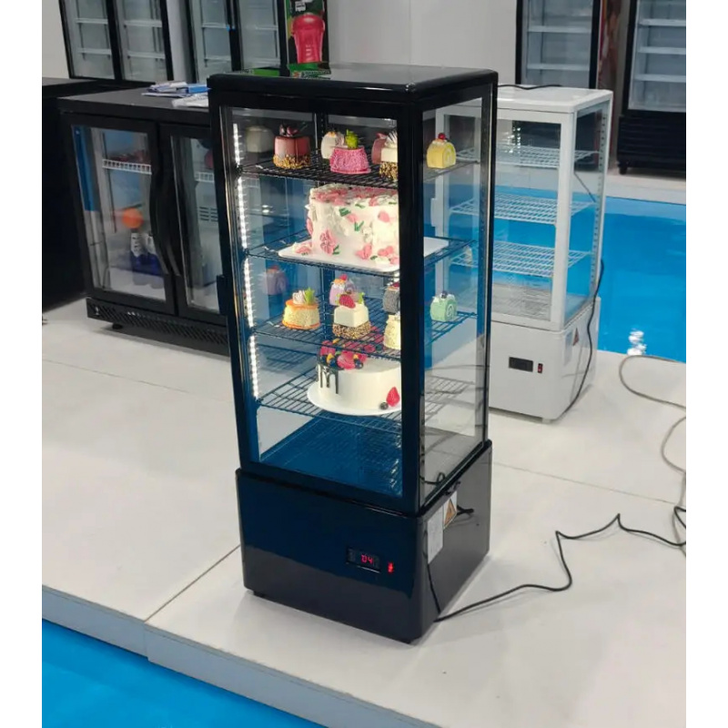 زجاج عمودي مخصص 360 درجة °   خ - مراجعة Refrigerated Display Case وسعره