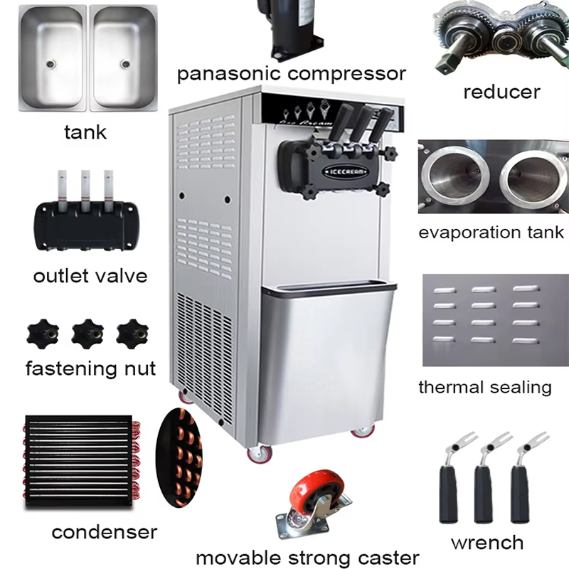 آلة آيس كريم أوتوماتيكية بثلاث - مراجعة Commercial Ice Maker وسعره