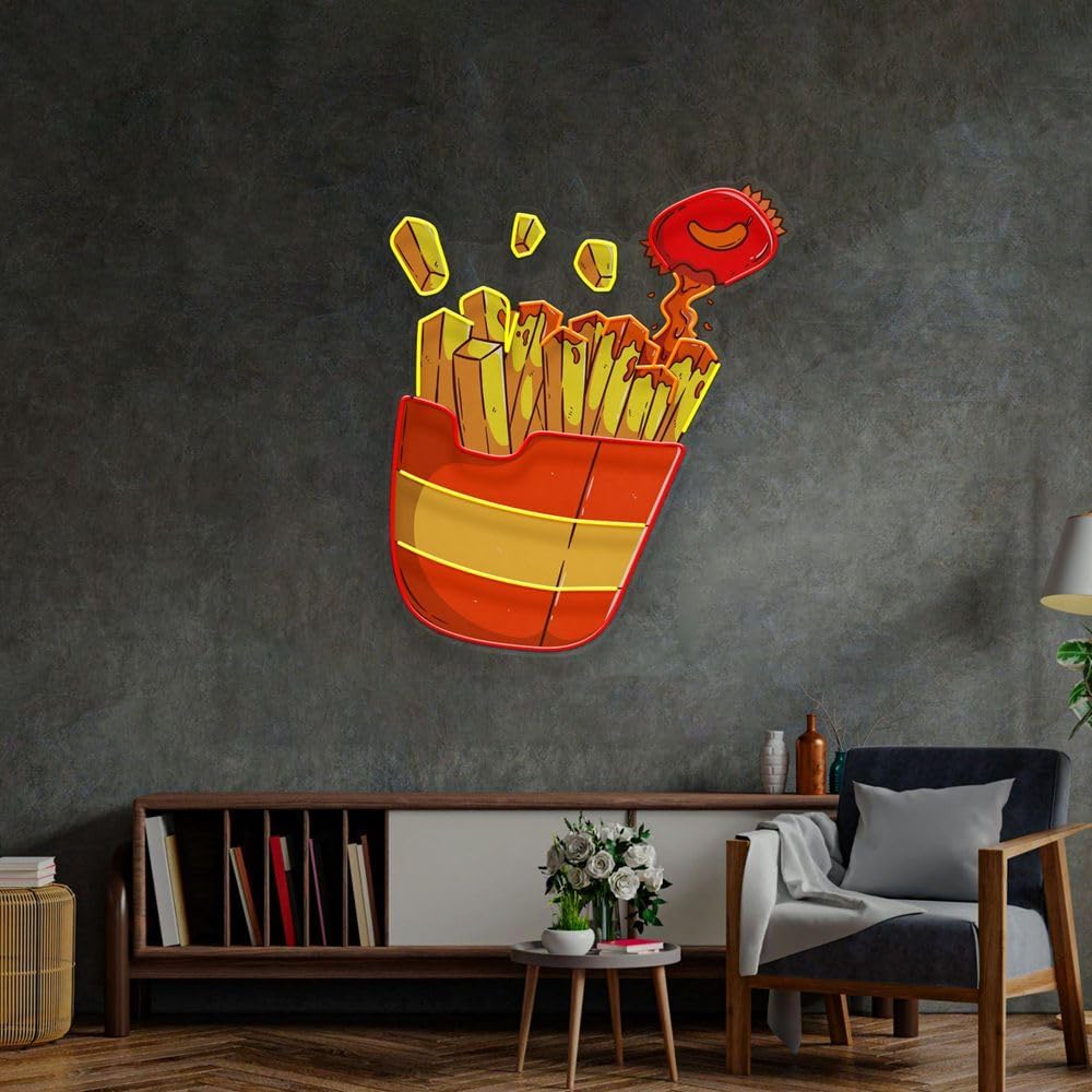 لافتة نيون بطاطس مقلية مخصصة ل - مراجعة Commercial Kitchen Walls وسعره